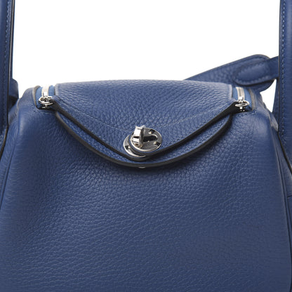 Hermes Taurillon Clemence Mini Lindy 20 Deep Bleu 8 of 9