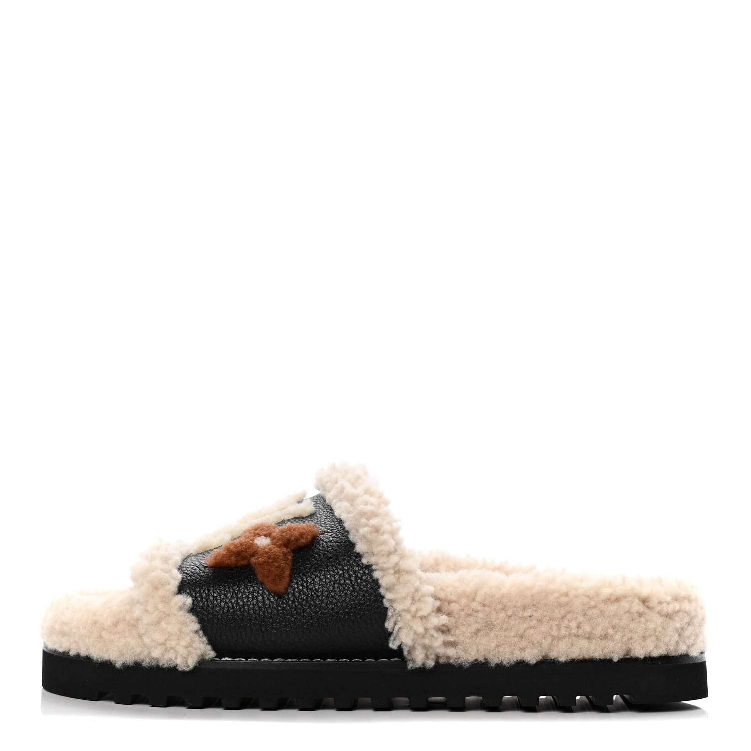 Louis Vuitton Shearling Calfskin Paseo Flat Comfort Mule 38 Beige 1 of 9