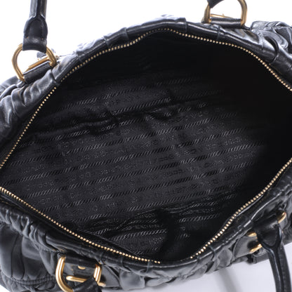 Prada Nappa Leather Gaufre Handbag Nero Black 8 of 8