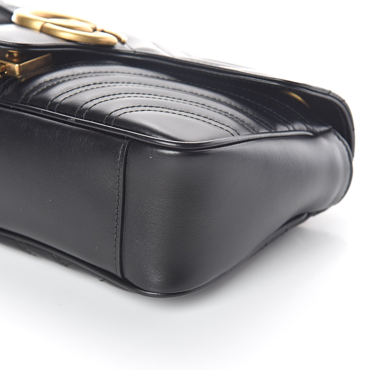 Gucci Calfskin Matelasse Small GG Marmont Shoulder Bag Black 9 of 9