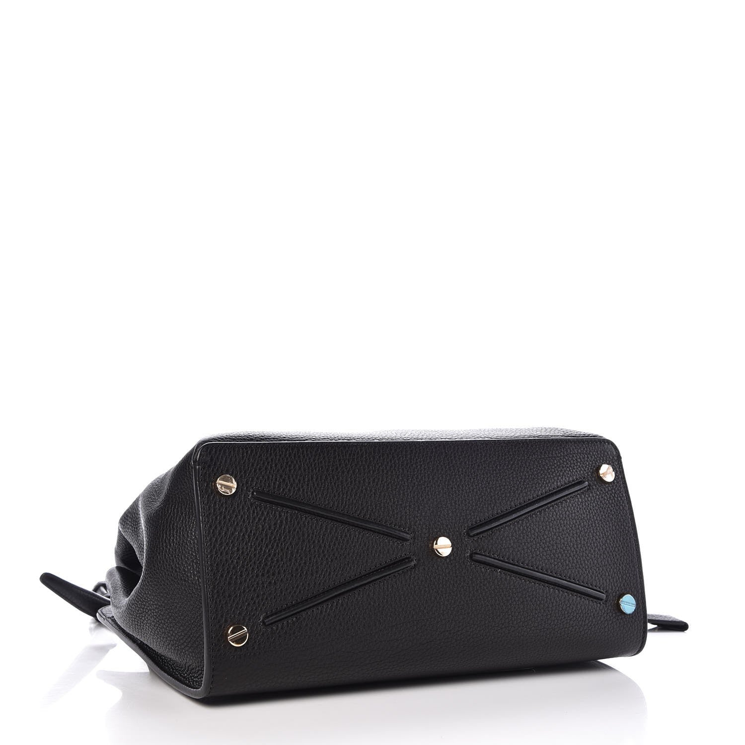 Valentino Garavani Pebbled Calfskin Large JoyLock Satchel Black 5 of 7