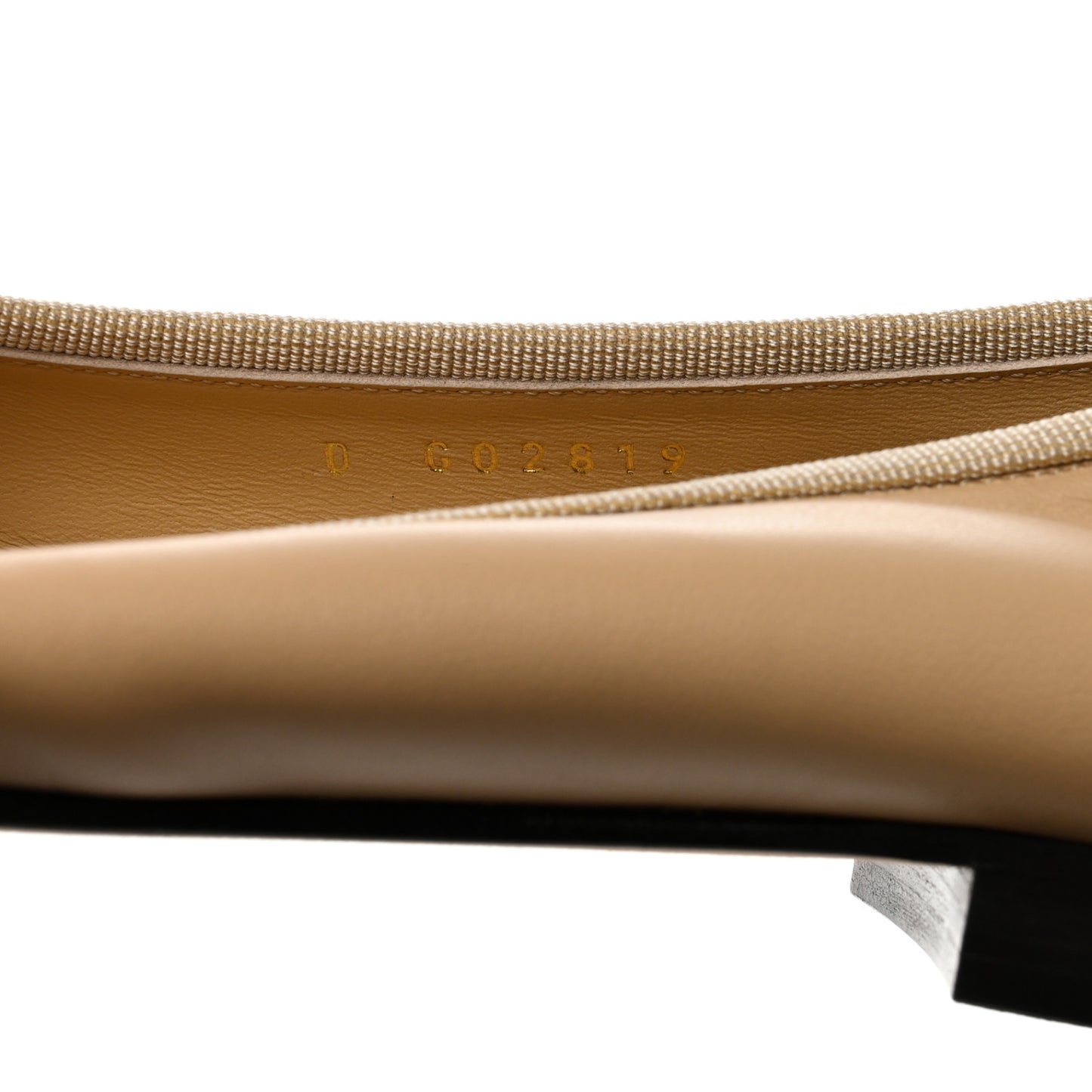 Lambskin Cap Toe CC Ballerina Flats 37.5 Beige Black