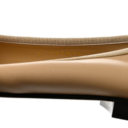 Chanel Lambskin Cap Toe CC Ballerina Flats 37.5 Beige Black 8 of 9