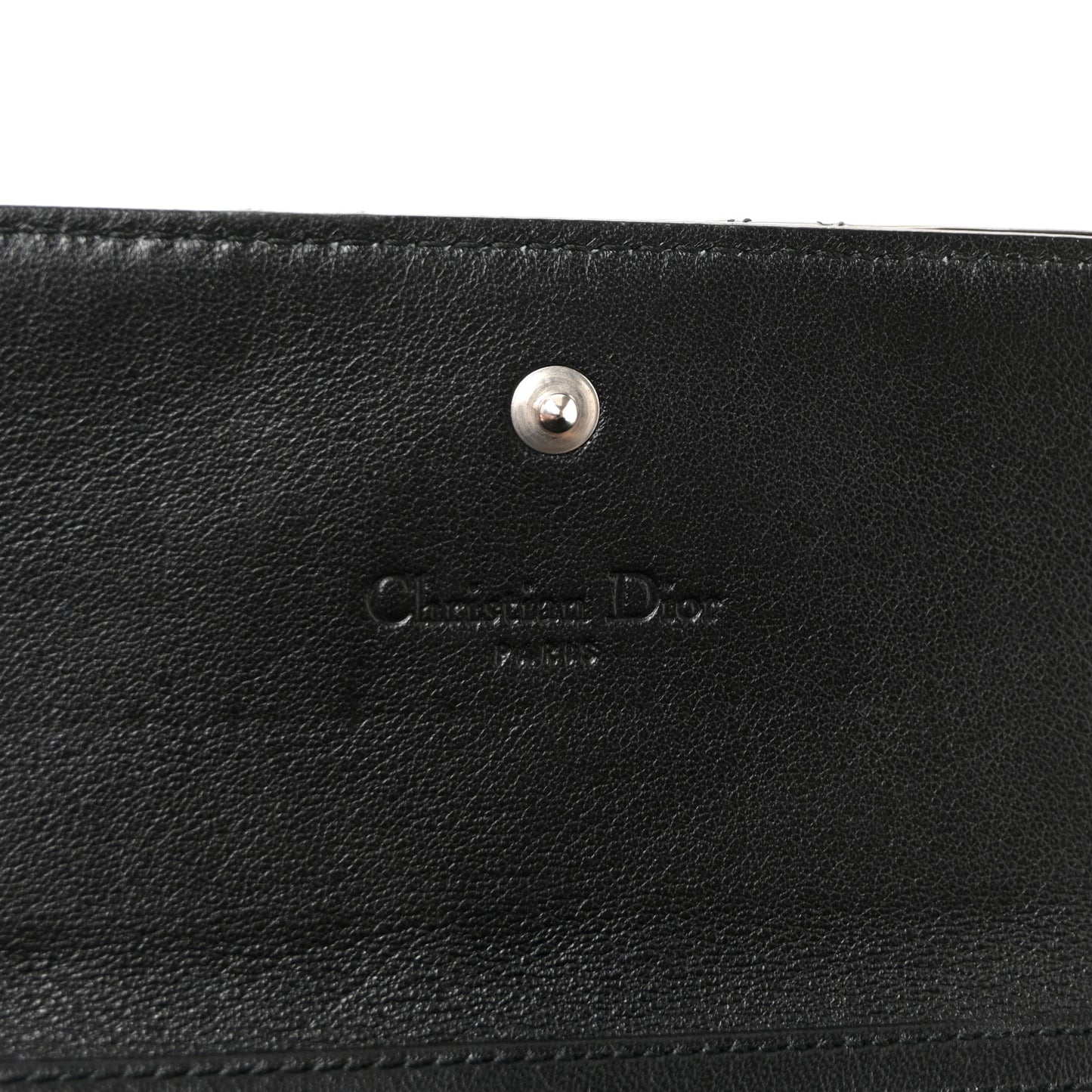 Patent Lambskin Cannage Lady Dior Rendezvous Wallet On Chain Black