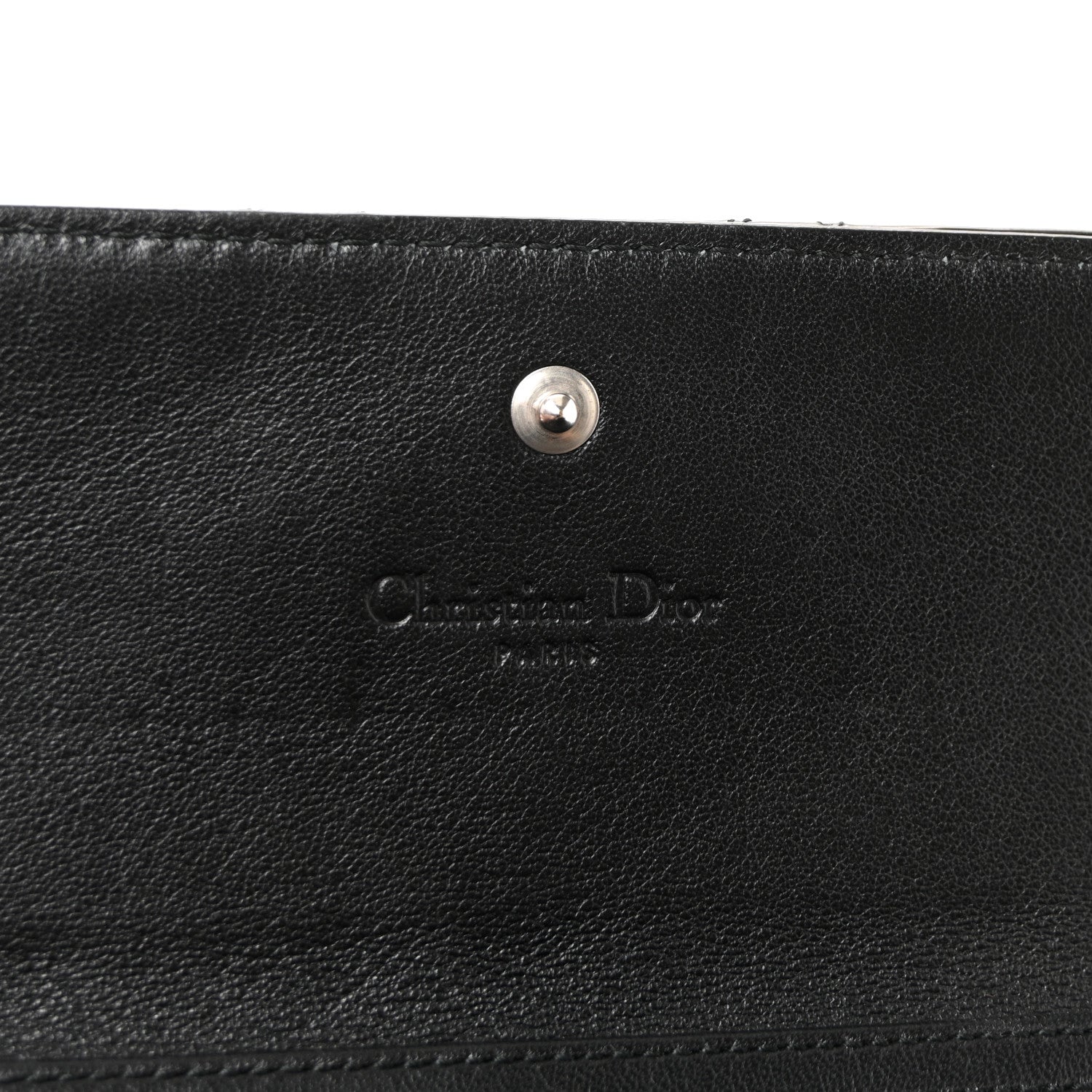 Christian Dior Patent Lambskin Cannage Lady Dior Rendezvous Wallet On Chain Black 6 of 10