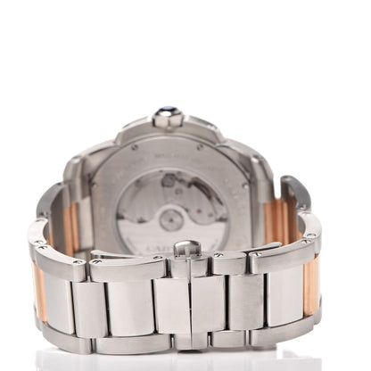 Cartier Stainless Steel 18K Pink Gold 42mm Calibre de Automatic Watch Brown 4 of 6