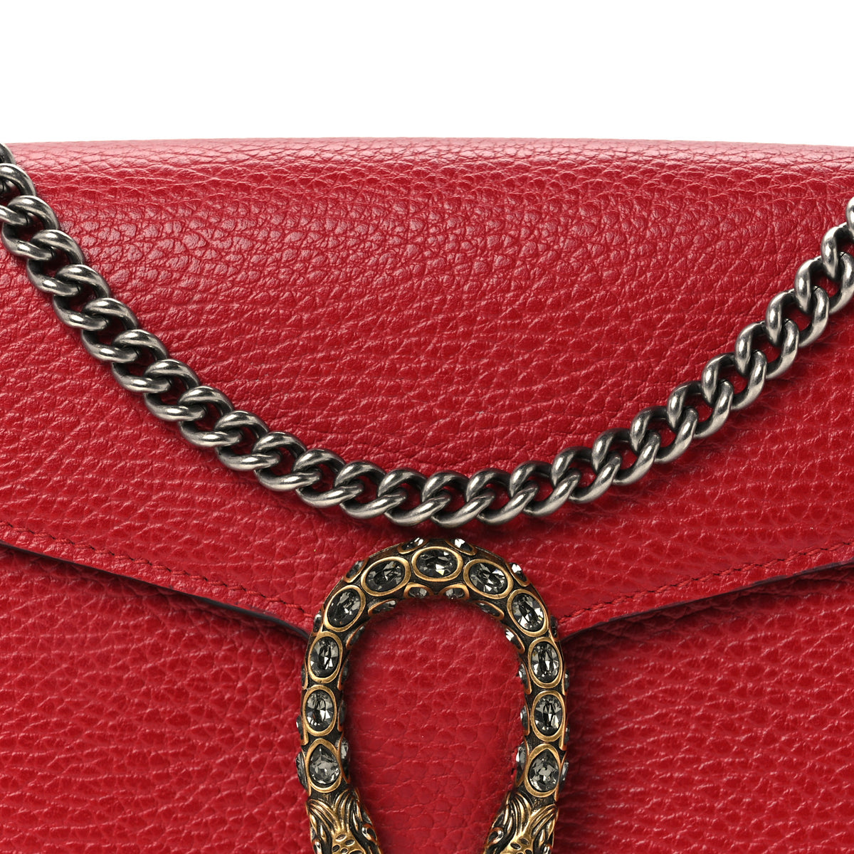 Gucci Calfskin Mini Dionysus Chain Wallet Hibiscus Red 8 of 10