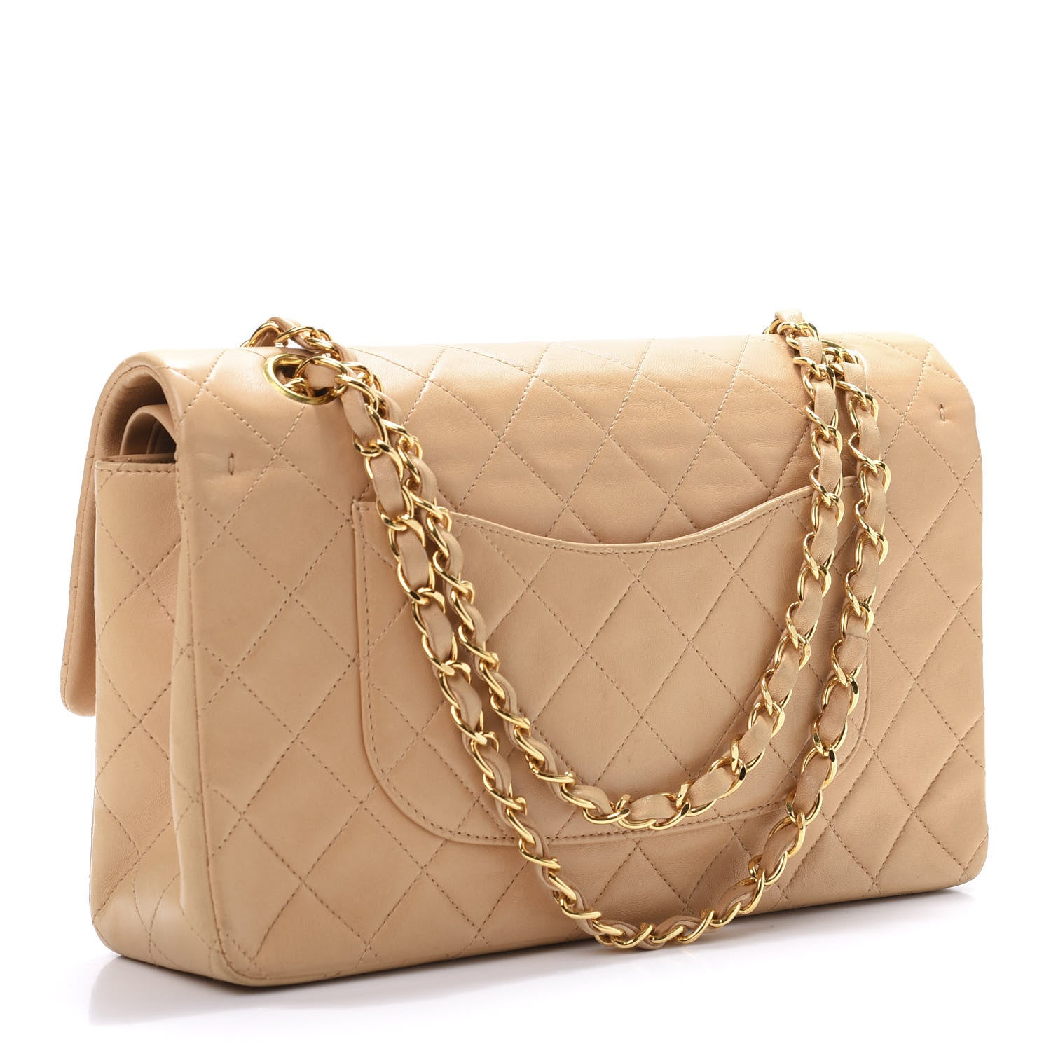 Chanel Lambskin Quilted Medium Double Flap Beige 3 of 12