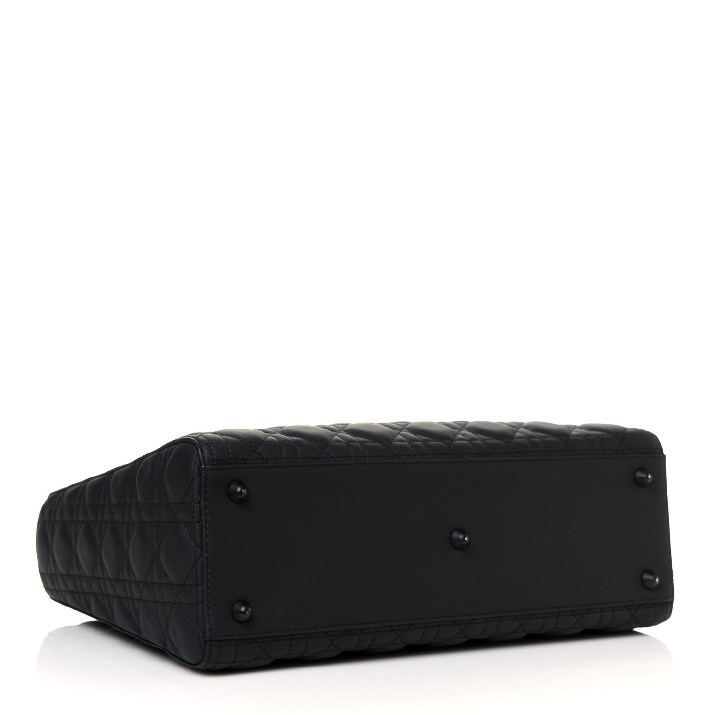 Ultra Matte Calfskin Cannage Large Lady Dior Black