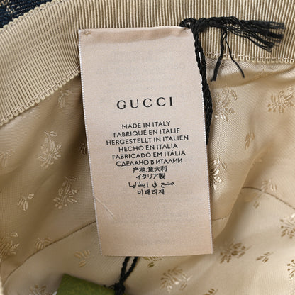 Gucci Washed Jacquard Denim Nappa GG Monogram Oscar Bucket Hat L Denim Cuir 9 of 9