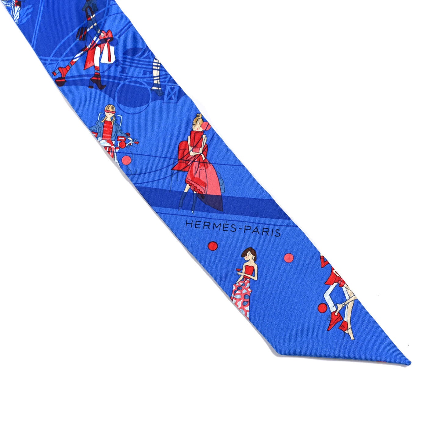 Silk Ex-Libris Les Parisiennes Twilly Bleu Royal Rouge Ciel