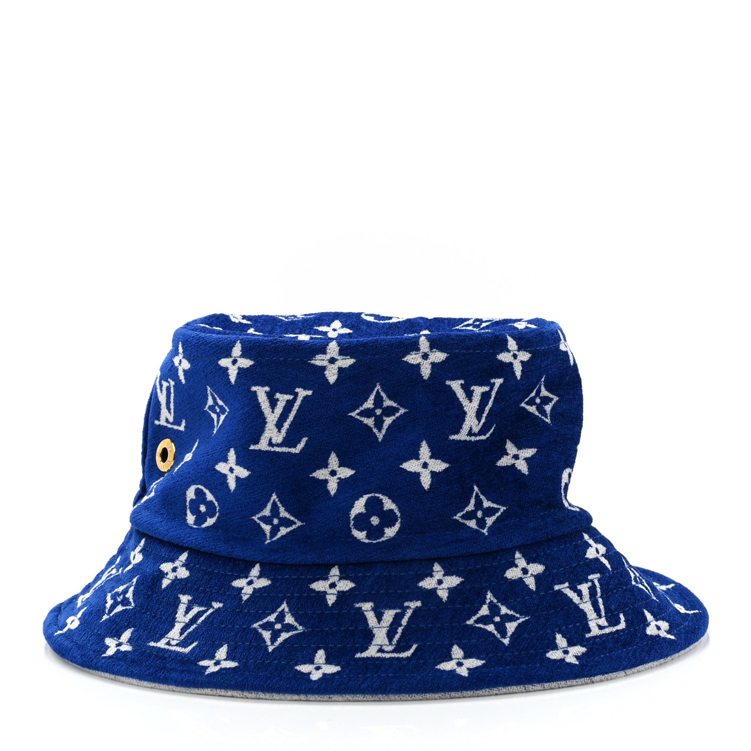Louis Vuitton Jacquard Velvet Monogram Match Bucket Hat M White Blue 5 of 9