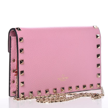Valentino Garavani Grained Calfskin Rockstud Envelope Wallet on Chain Absolute 3 of 7