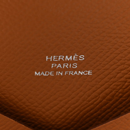 Hermes Epsom Calvi Card Case Gold 6 of 8