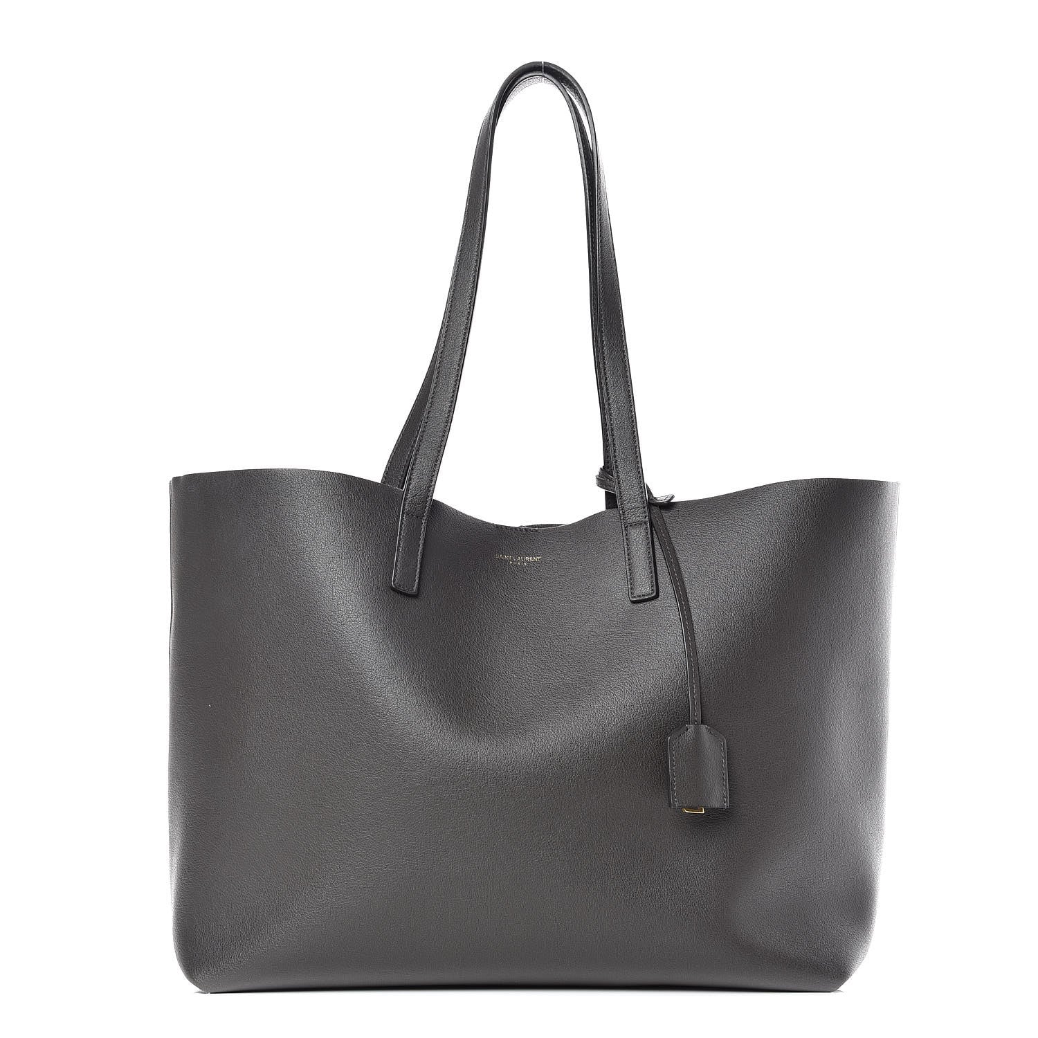 Saint Laurent Calfskin Large Shopping Tote Dark Grey 3 of 12