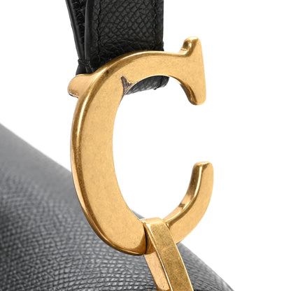 Christian Dior Grained Calfskin Saddle Bag With Strap Black 12 of 12