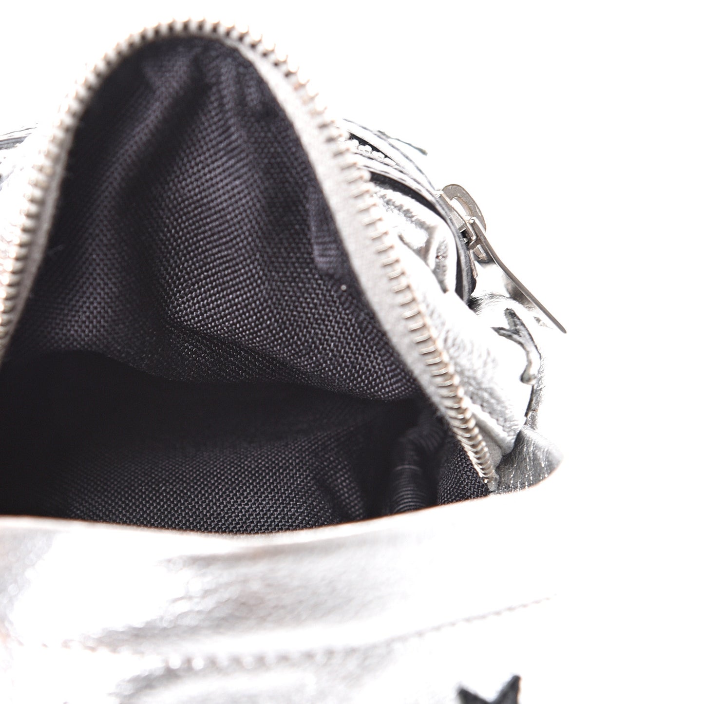 Metallic Calfskin Toy California Backpack Star Keychain Silver