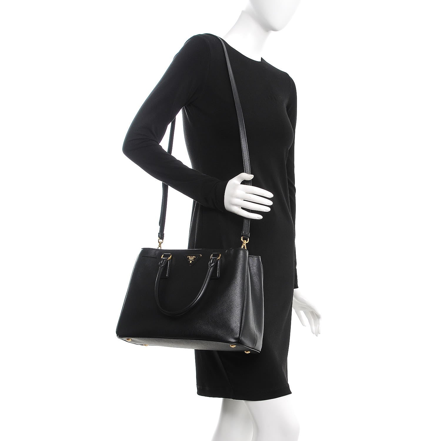 Prada Saffiano Lux Small Tote Nero Black 2 of 12