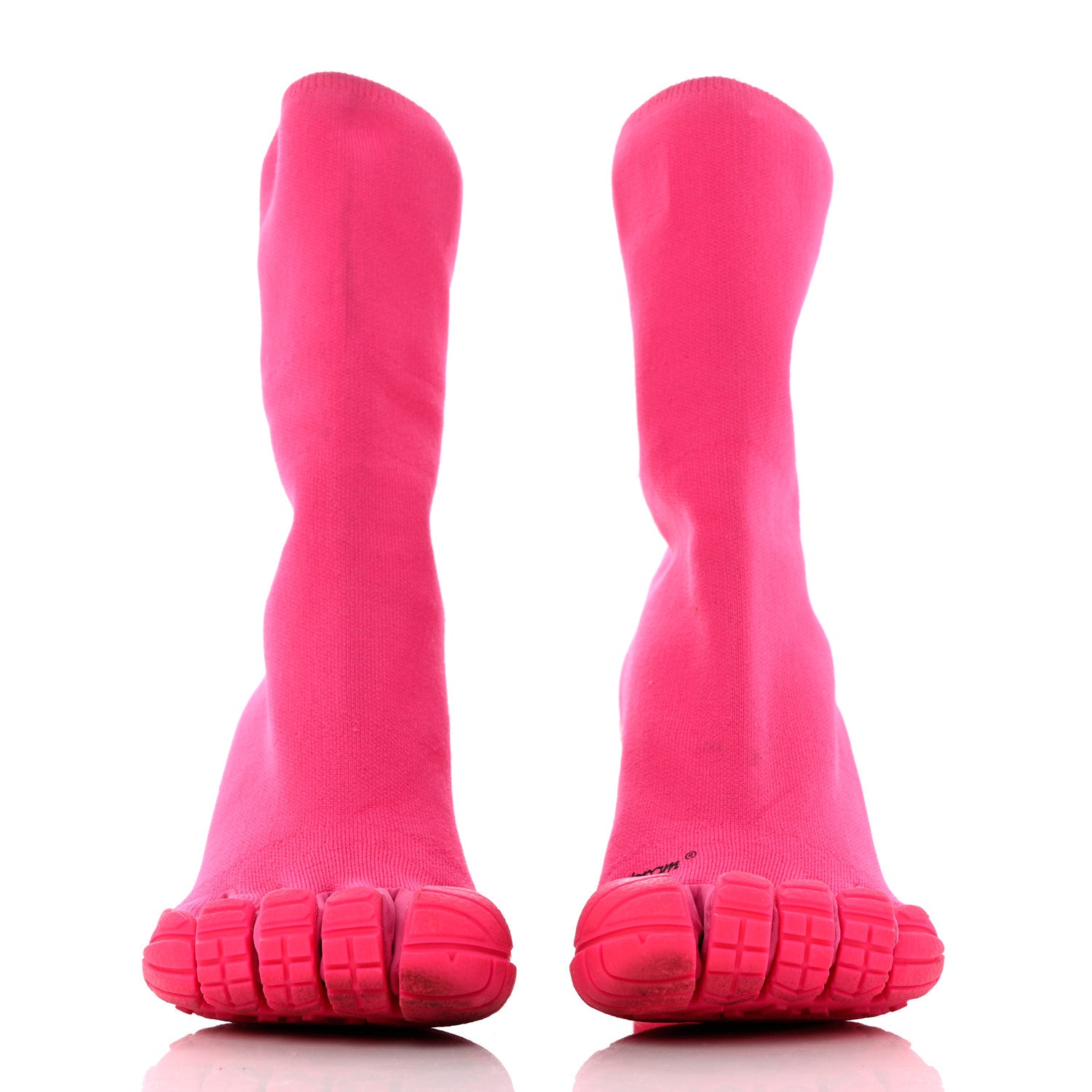 Balenciaga Technical 3D Recycled Knit High Toe Booties 41 Fluo Pink 2 of 11
