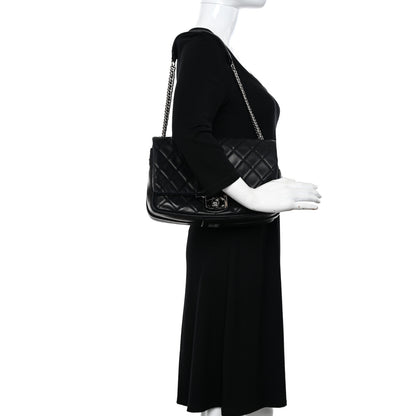 Chanel Lambskin Quilted Jumbo Icons Secret Label Flap Black 2 of 19