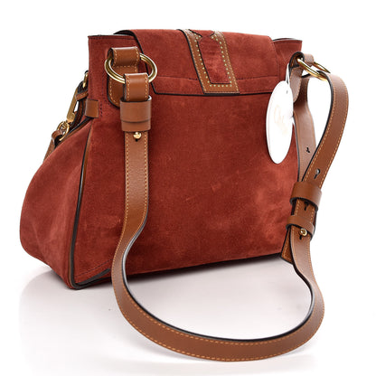 Chloe Suede Studded Small Lexa Shoulder Bag Saffron Red 3 of 8