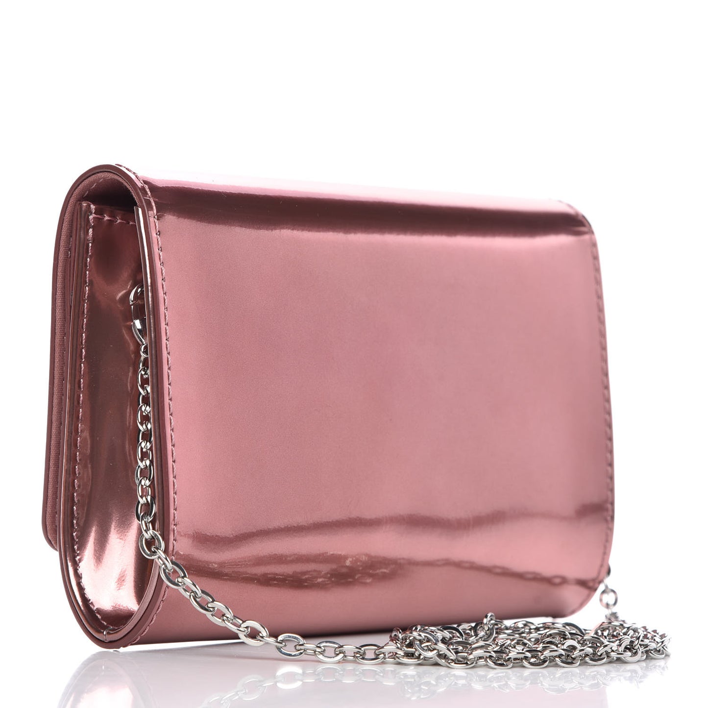 Patent Louise PM Chain Clutch Rose Cuivre