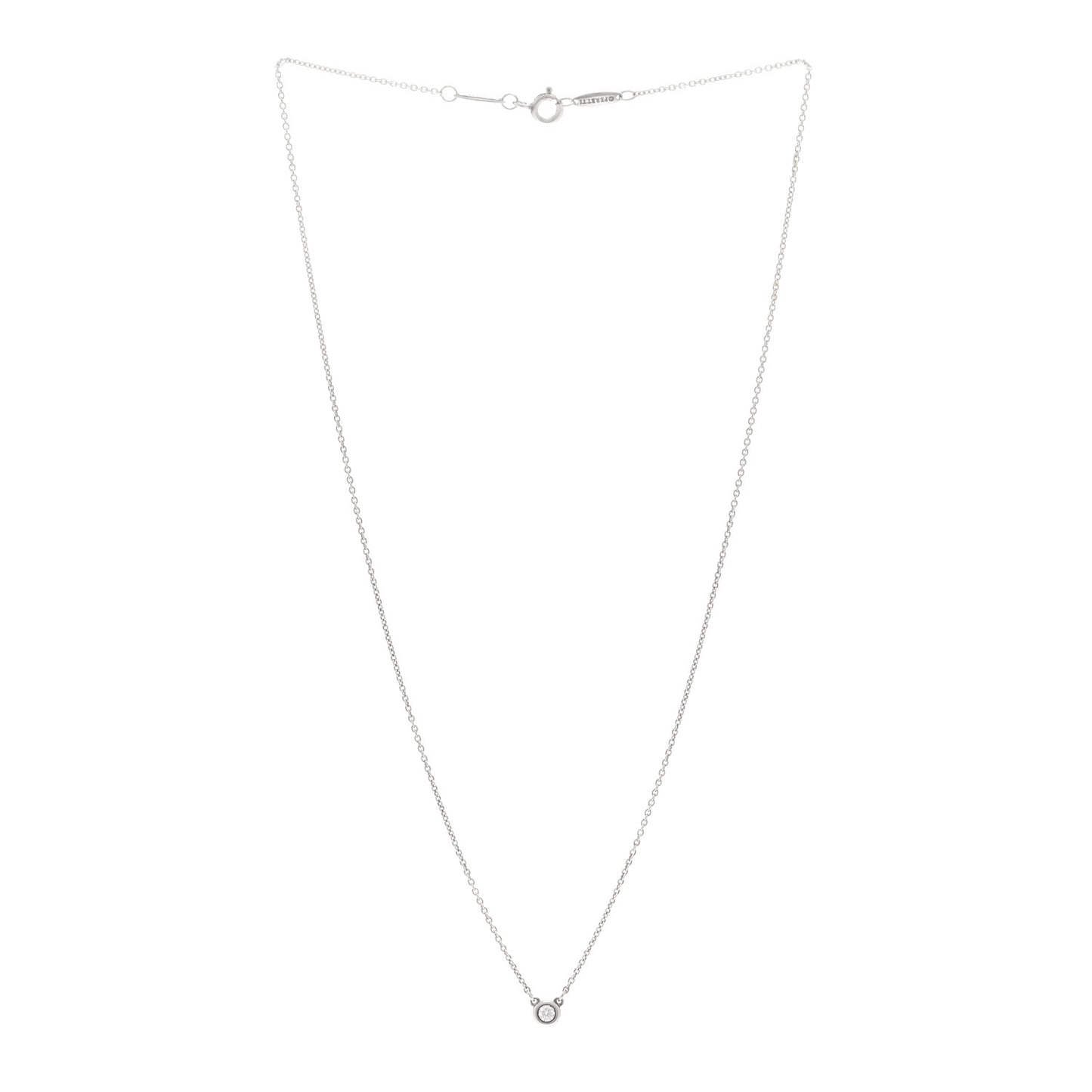 Sterling Silver Diamond .07ct Elsa Peretti Diamonds by the Yard Pendant Necklace