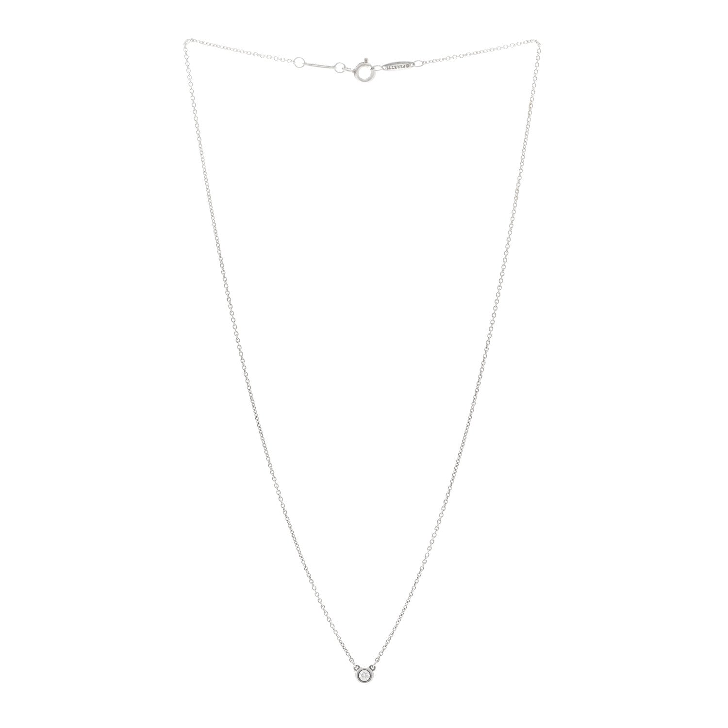 Tiffany Sterling Silver Diamond .07ct Elsa Peretti Diamonds by the Yard Pendant Necklace 3 of 4