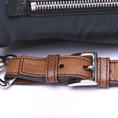 Prada Tessuto Nylon Saffiano Shoulder Bag Dark Green 16 of 18