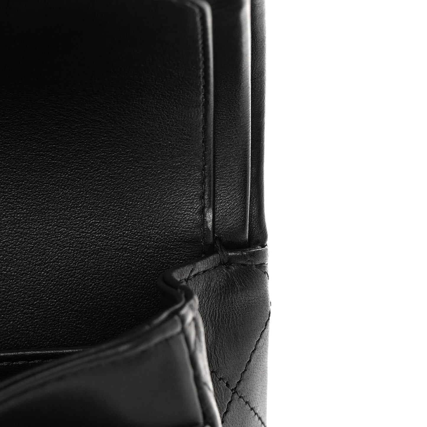 Lambskin Quilted Small Double Flap Black