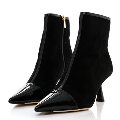 Jimmy Choo Suede Patent Kix Boots 38 Black 3 of 8