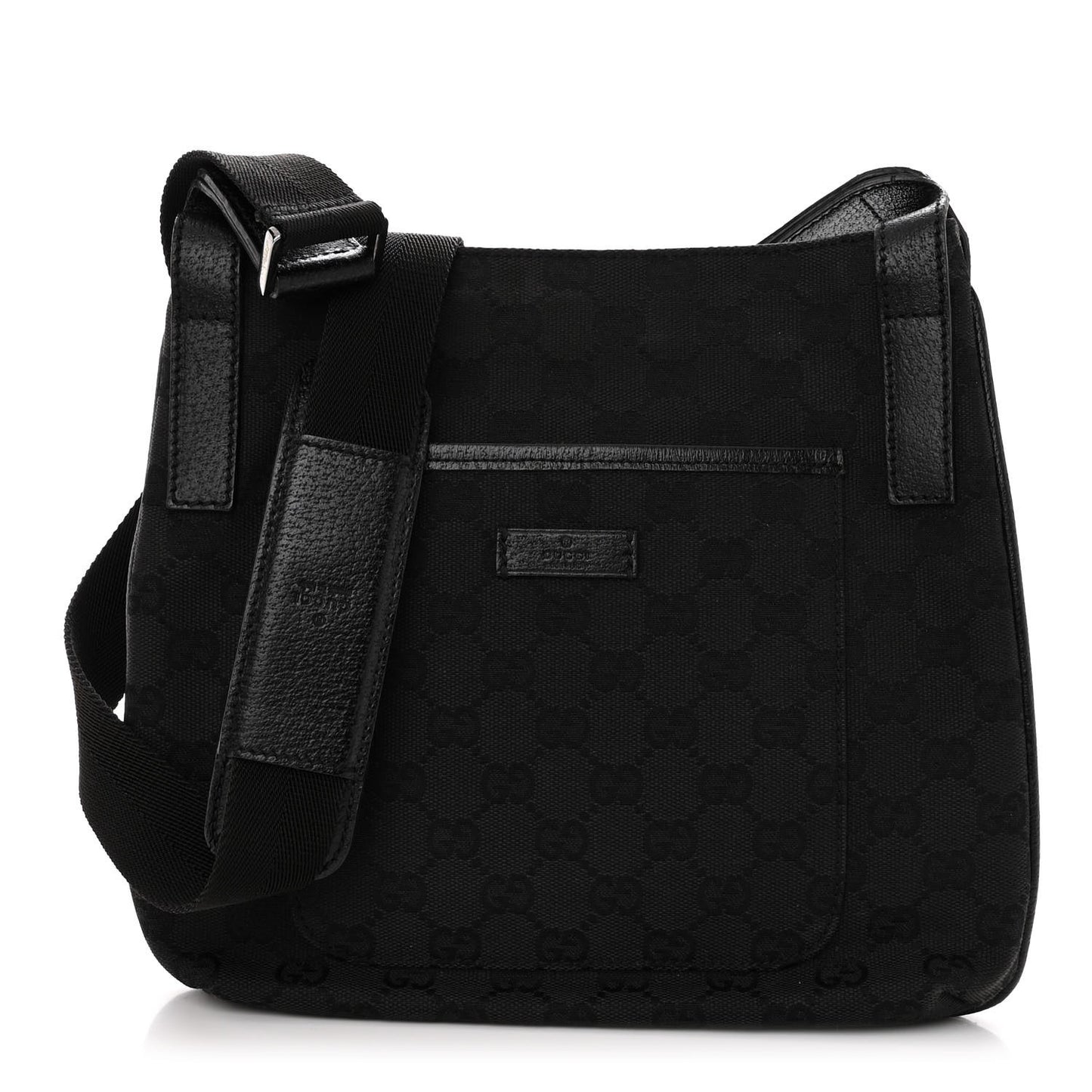 Monogram Flat Messenger Bag Black