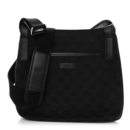 Gucci Monogram Flat Messenger Bag Black 1 of 9