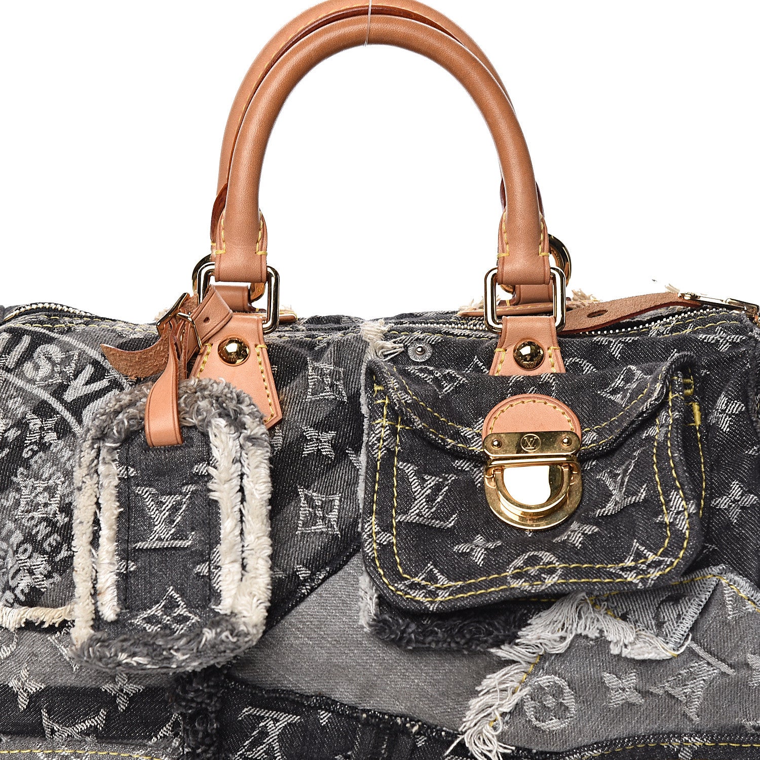 Louis Vuitton Denim Patchwork Speedy 30 Grey 12 of 12