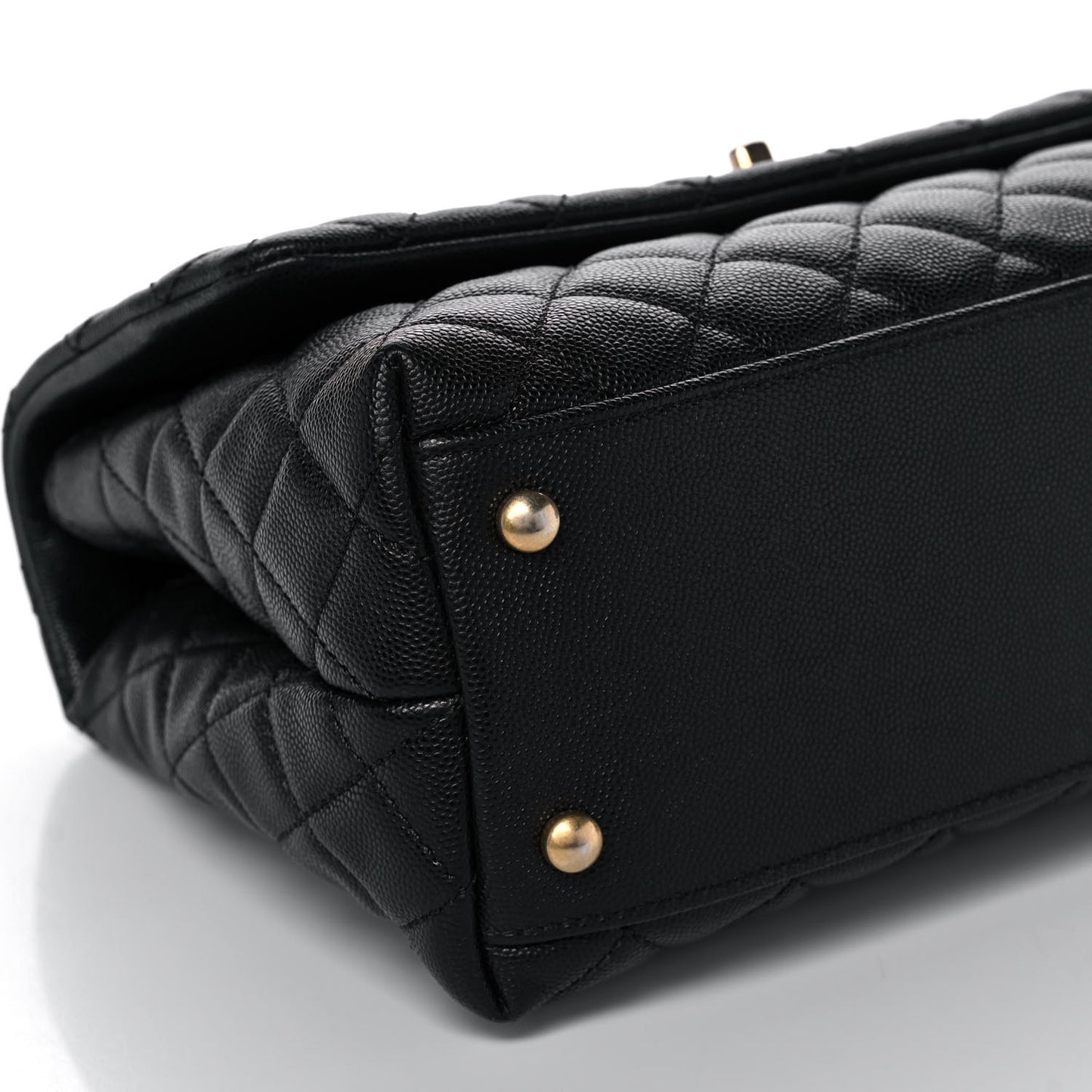 Caviar Quilted Small Coco Handle Flap Black