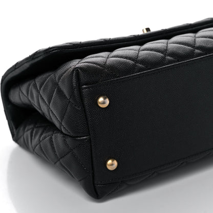 Chanel Caviar Quilted Small Coco Handle Flap Black 10 of 13