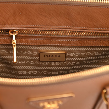 Prada Saffiano Small Galleria Double Zip Tote Caramel 6 of 10