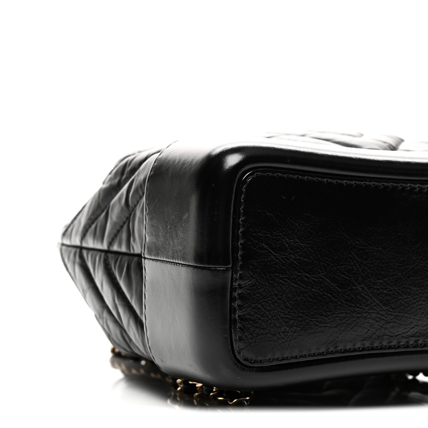Chanel Aged Calfskin Chevron Quilted Small Gabrielle Backpack Black 9 of 10
