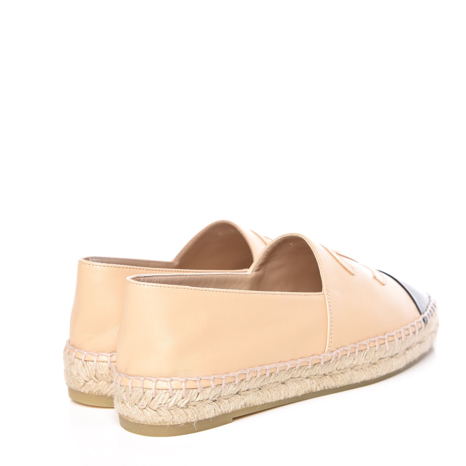 Chanel Lambskin CC Espadrilles 36 Beige Black 4 of 10