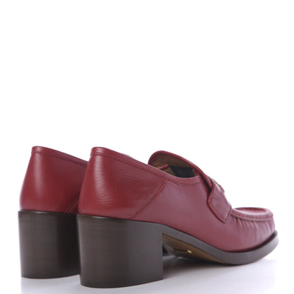 Gucci Malaga Kid Horsebit Loafer Pumps 39.5 Hibiscus Red 4 of 10