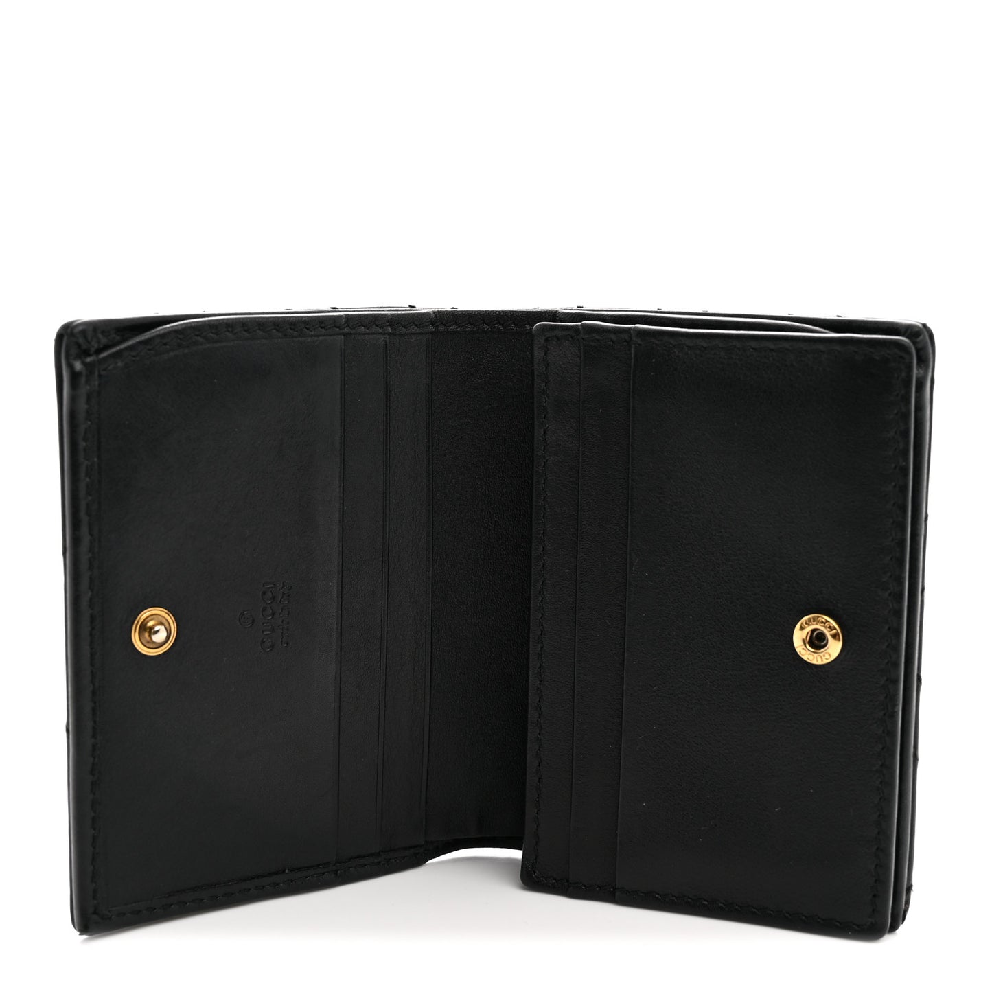 Calfskin Matelasse GG Marmont Card Case Wallet Black