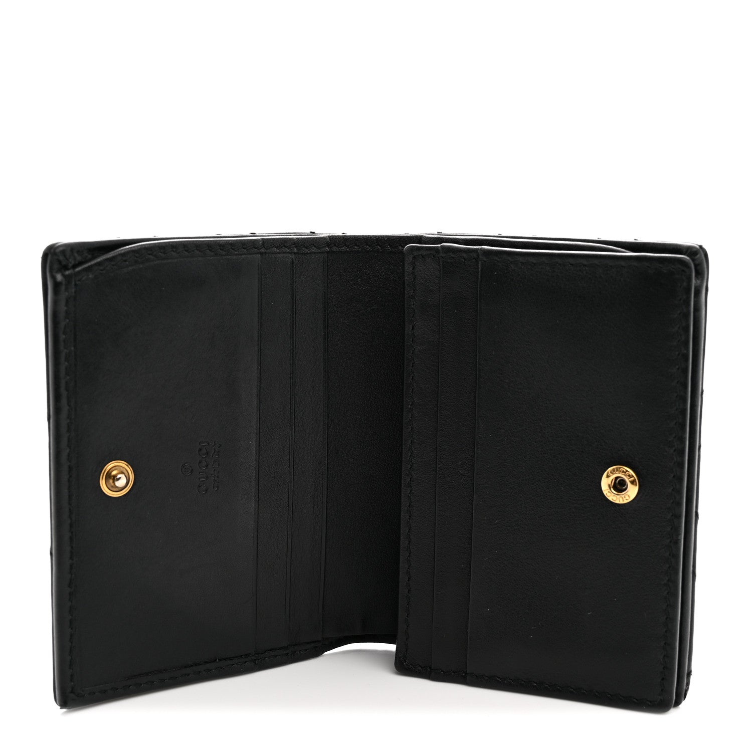 Gucci Calfskin Matelasse GG Marmont Card Case Wallet Black 5 of 9