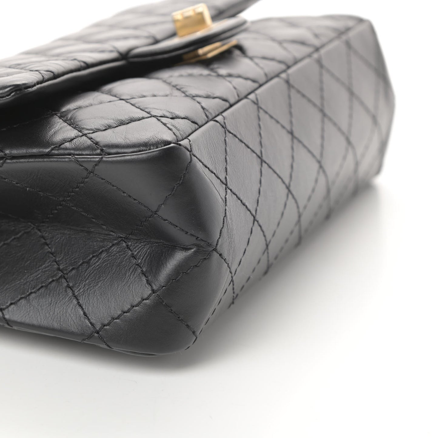 Aged Calfskin Quilted 2.55 Reissue 225 Flap Black