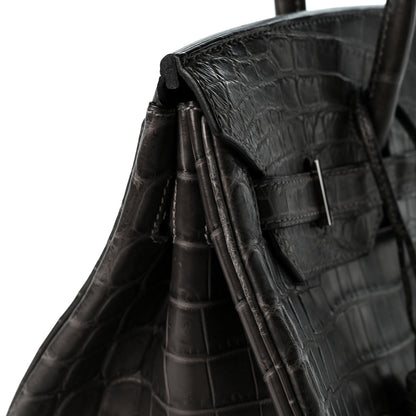 Hermes Matte Niloticus Crocodile Birkin 35 Graphite 12 of 12