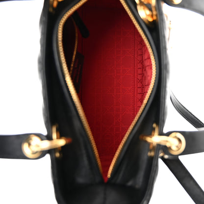 Christian Dior Lambskin Cannage Medium Lady Dior Black 5 of 10
