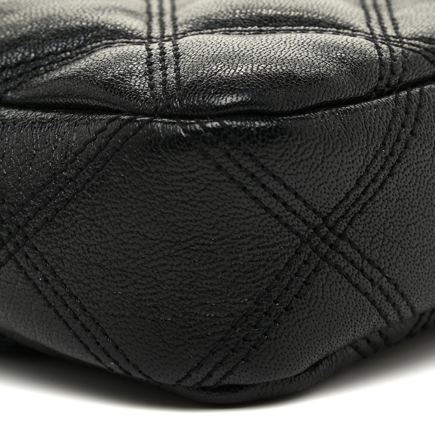 Saint Laurent Grained Lambskin Quilted Mini Becky Double Zip Bag Black 9 of 11