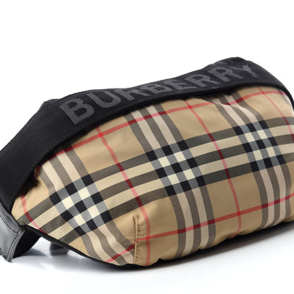 Burberry Nylon Vintage Check Sonny Bum Bag Archive Beige Black 6 of 9