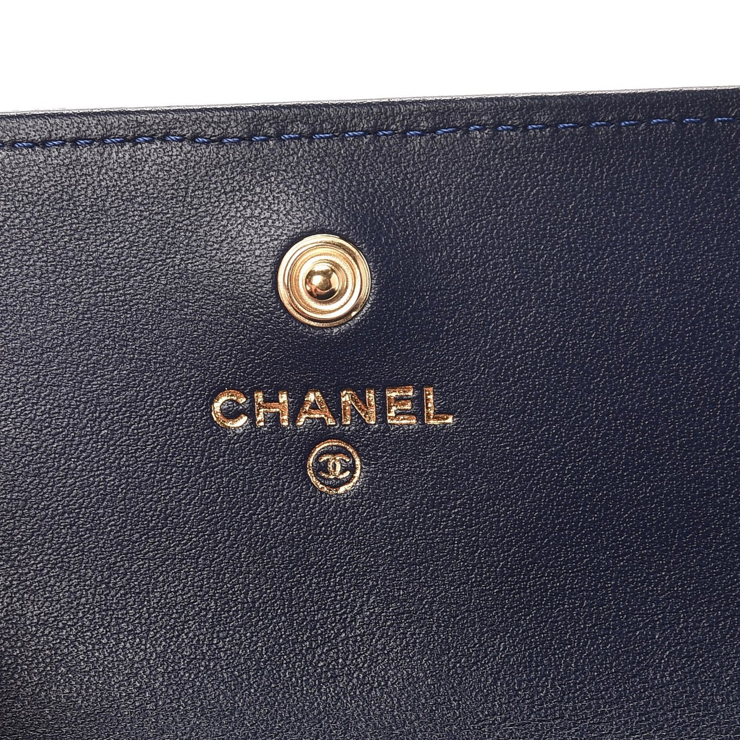 Caviar Quilted Boy Flap Wallet Blue