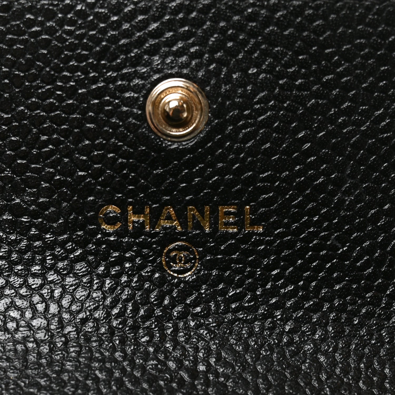 Chanel Caviar Camellia Embossed Card Holder Wallet Black 5 of 8