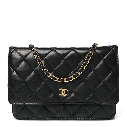 Chanel Lambskin Quilted Wallet On Chain WOC Black 1 of 14